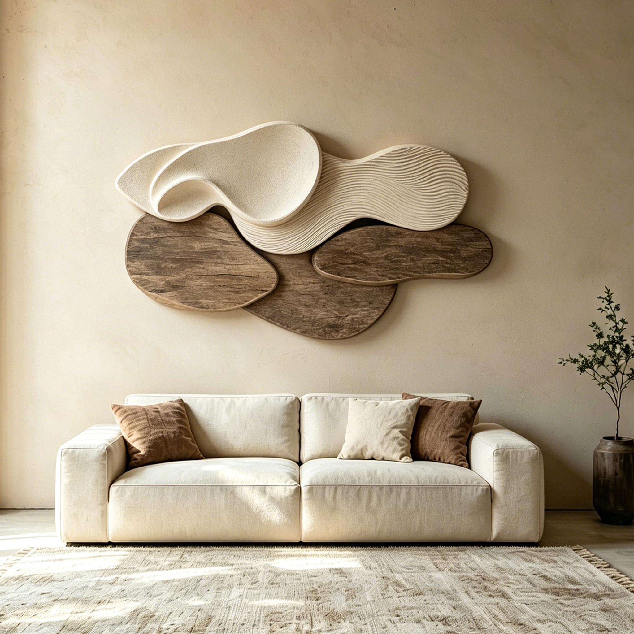 Organic Modern Wood Wall Art, Abstract Wood Sculpture, Japandi Wall Decor, Minimalist Wooden Relief Art, Contemporary Wall Hanging