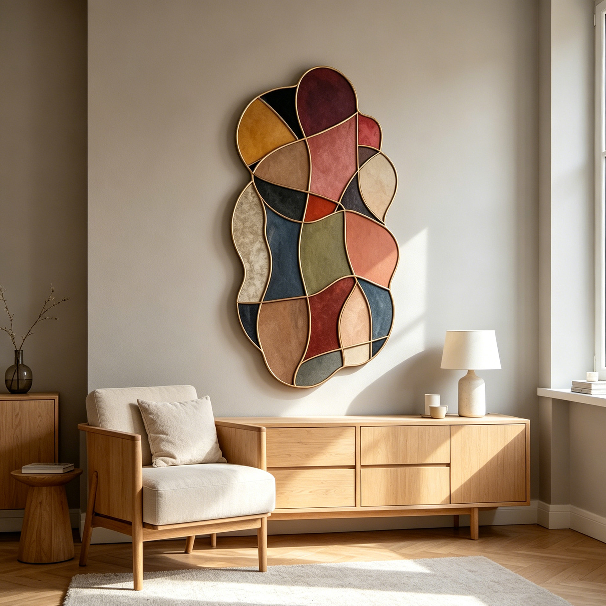 Large Abstract Wood Wall Art, Modern Geometric Wall Sculpture, Handmade Bauhaus Wall Decor, Organic Modern Wooden Wall Hanging,Statement Art