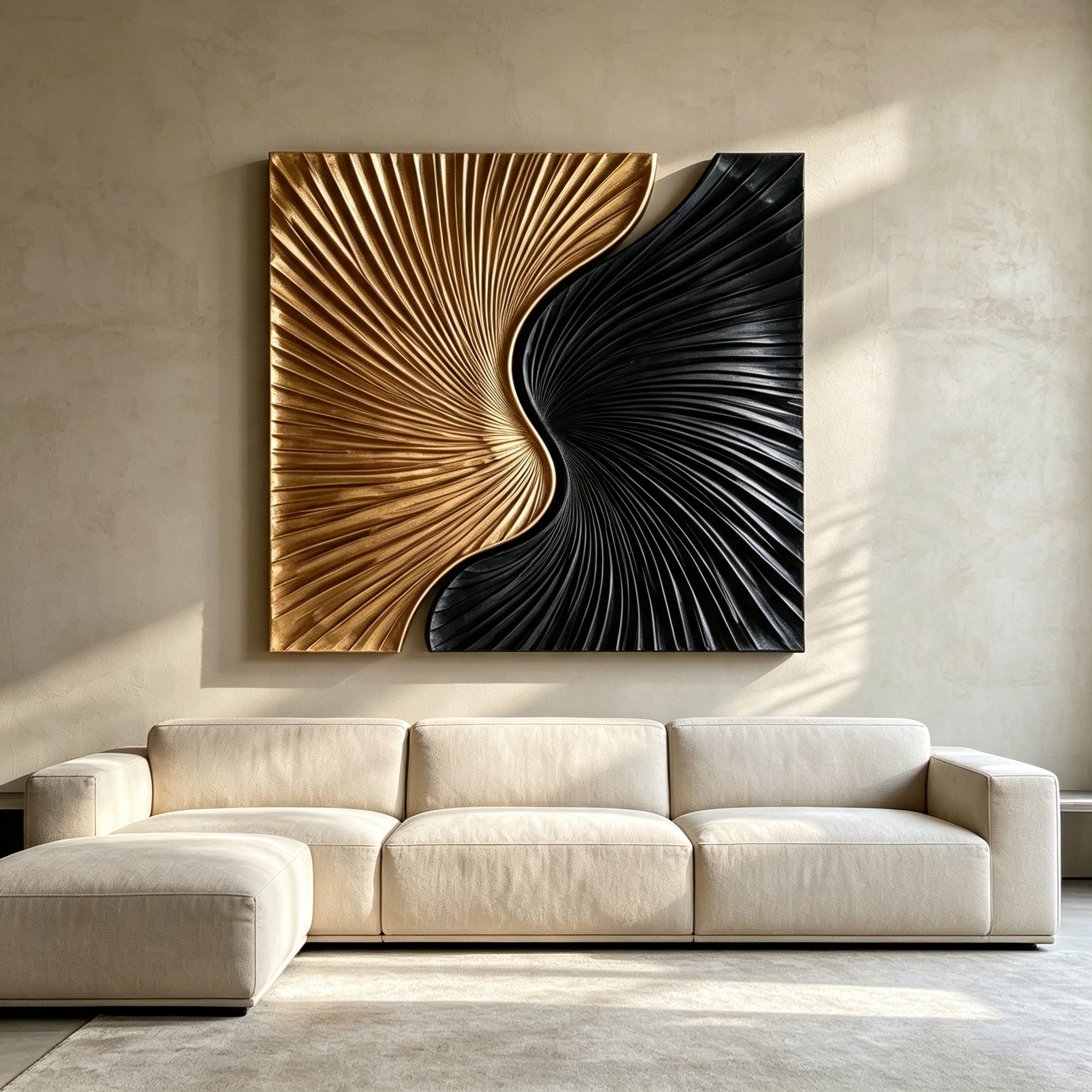 Black Gold Wood Wall Art, 3D Abstract Wood Sculpture, Organic Modern Textured Wall Decor, Luxury Statement Wall Art