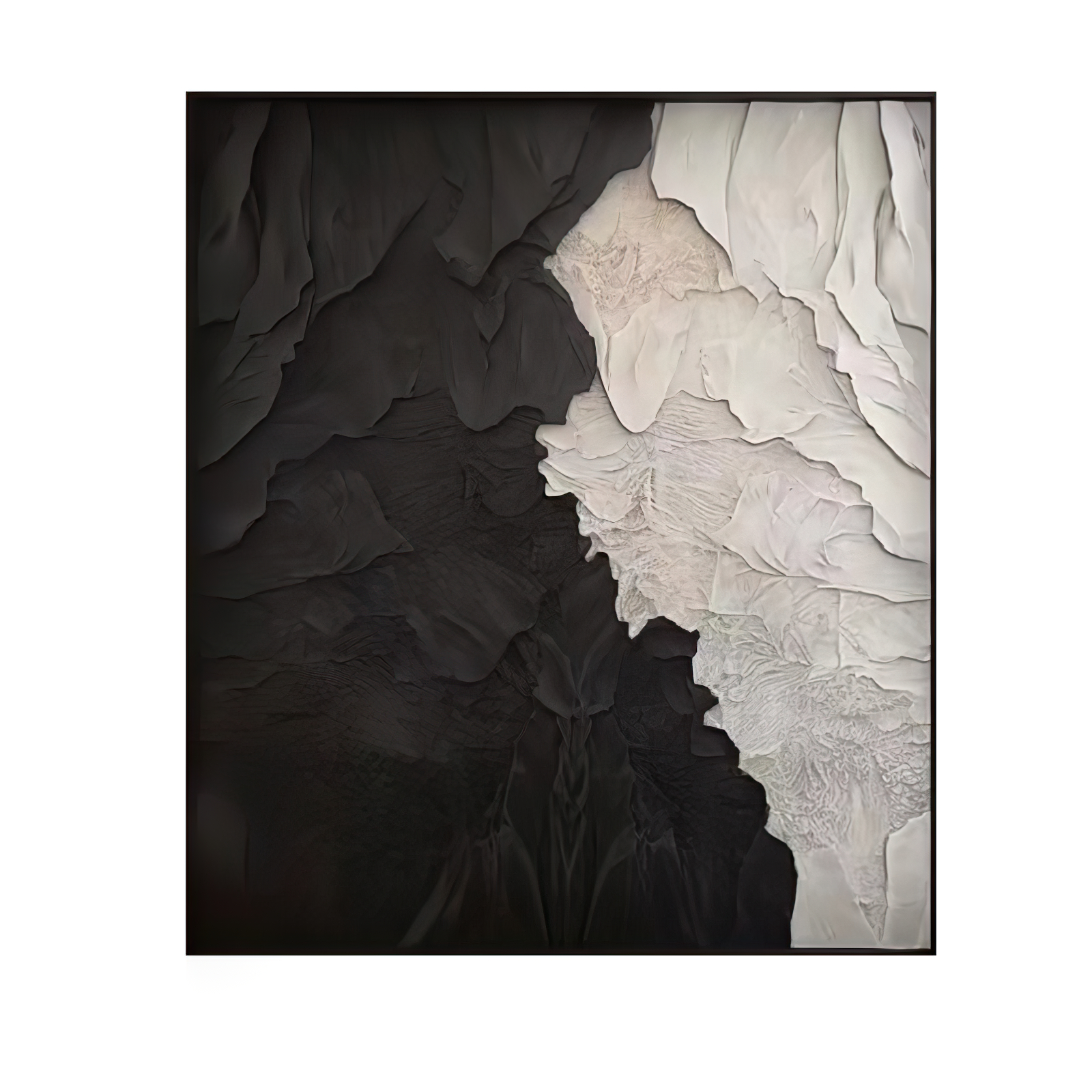 Black & White Sea wave textured board- canvas&leather