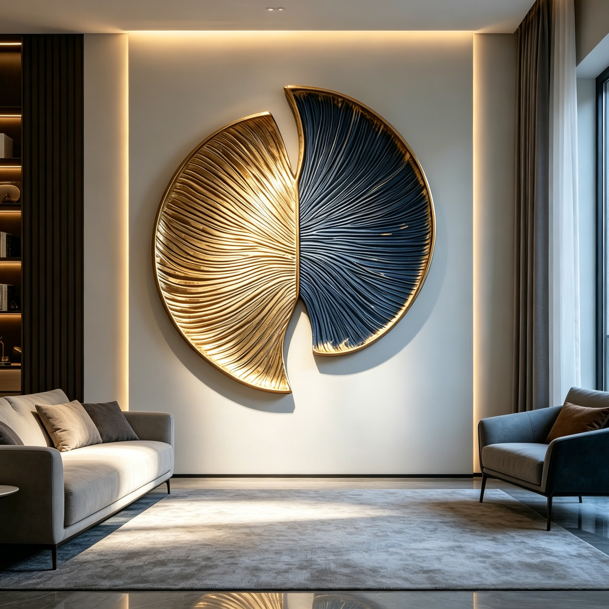 Large Wood Wall Sculpture, Abstract Carved Wood Art, Black Gold Wall Decor, Organic Modern Wall Hanging, Luxury Statement Piece