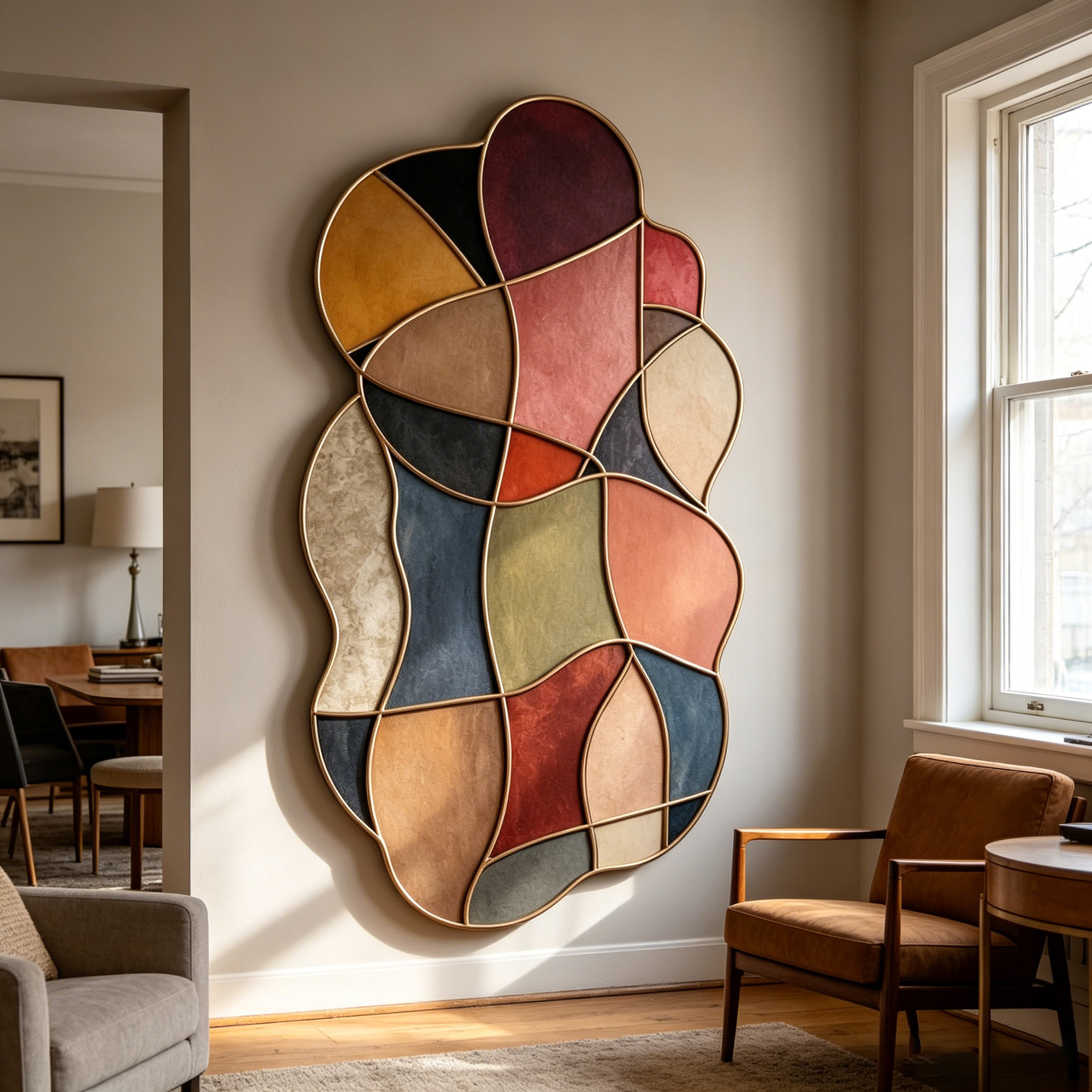 Large Abstract Wood Wall Art, Modern Geometric Wall Sculpture, Handmade Bauhaus Wall Decor, Organic Modern Wooden Wall Hanging,Statement Art