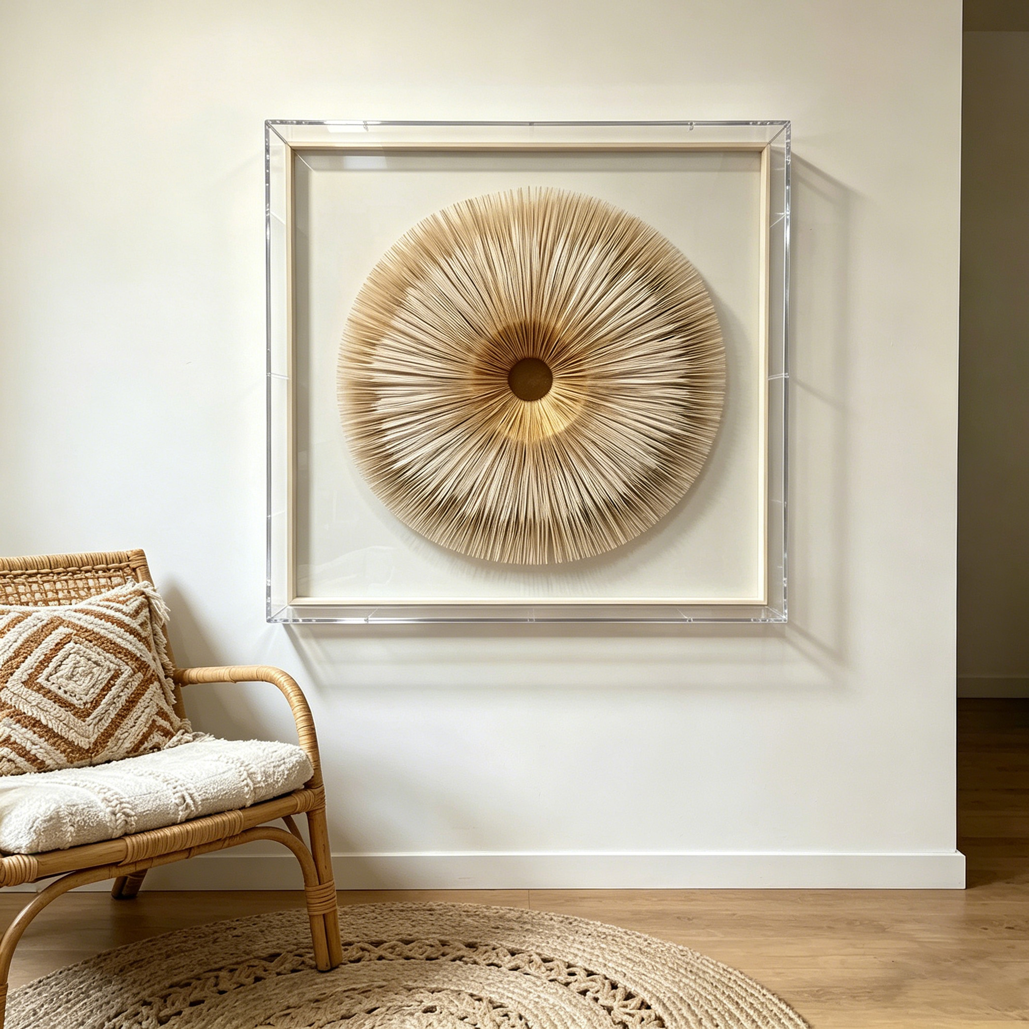 3D Paper Wall Art, Handmade Paper Sculpture, Minimalist Wall Decor, Neutral Home Decor, Modern Abstract Wall Art, Framed Paper Art