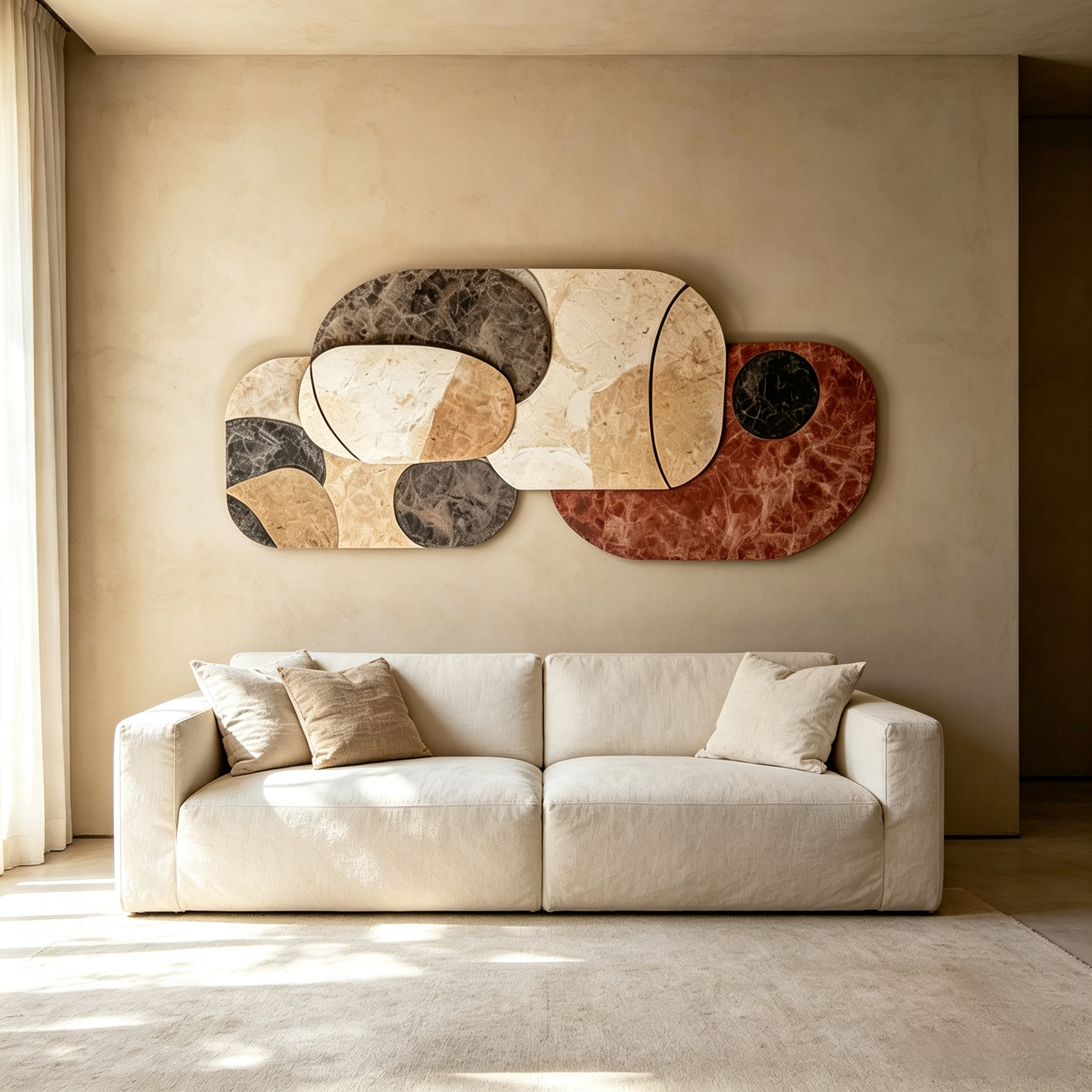 Large Abstract Wood Wall Art, Mid Century Modern Wooden Wall Sculpture, Bauhaus Geometric Wall Decor, 3D Japandi Wall Hanging