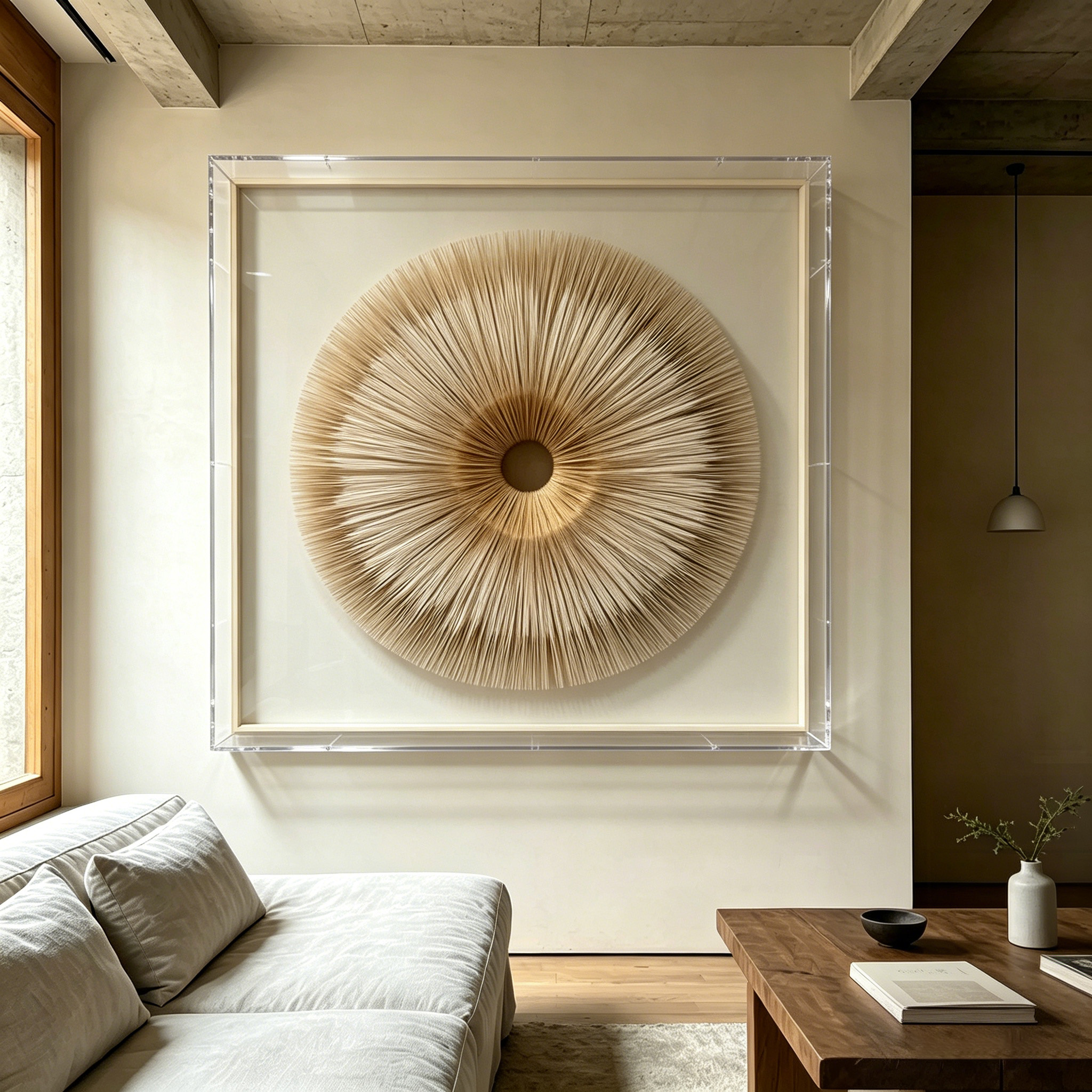 3D Paper Wall Art, Handmade Paper Sculpture, Minimalist Wall Decor, Neutral Home Decor, Modern Abstract Wall Art, Framed Paper Art