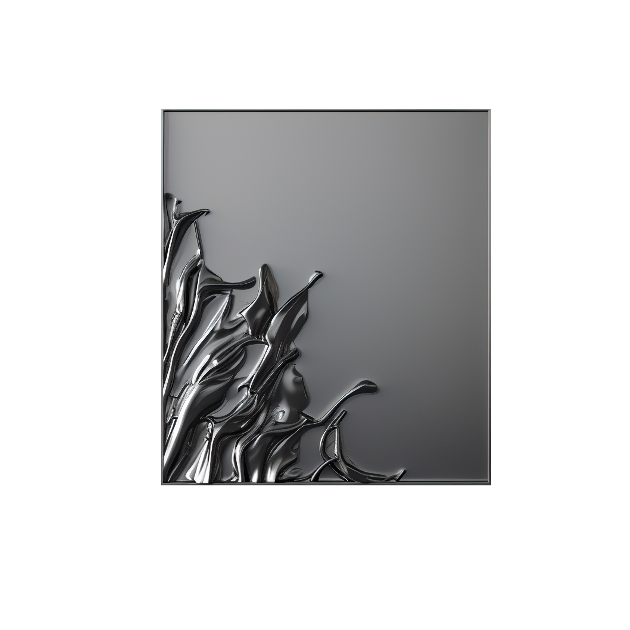 Grey art deco wall art- car paint textured board- oil paint