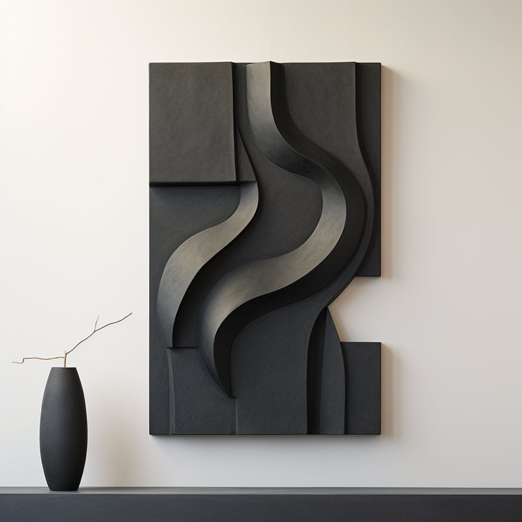 dark abstract wall art- sculpture- wood carving