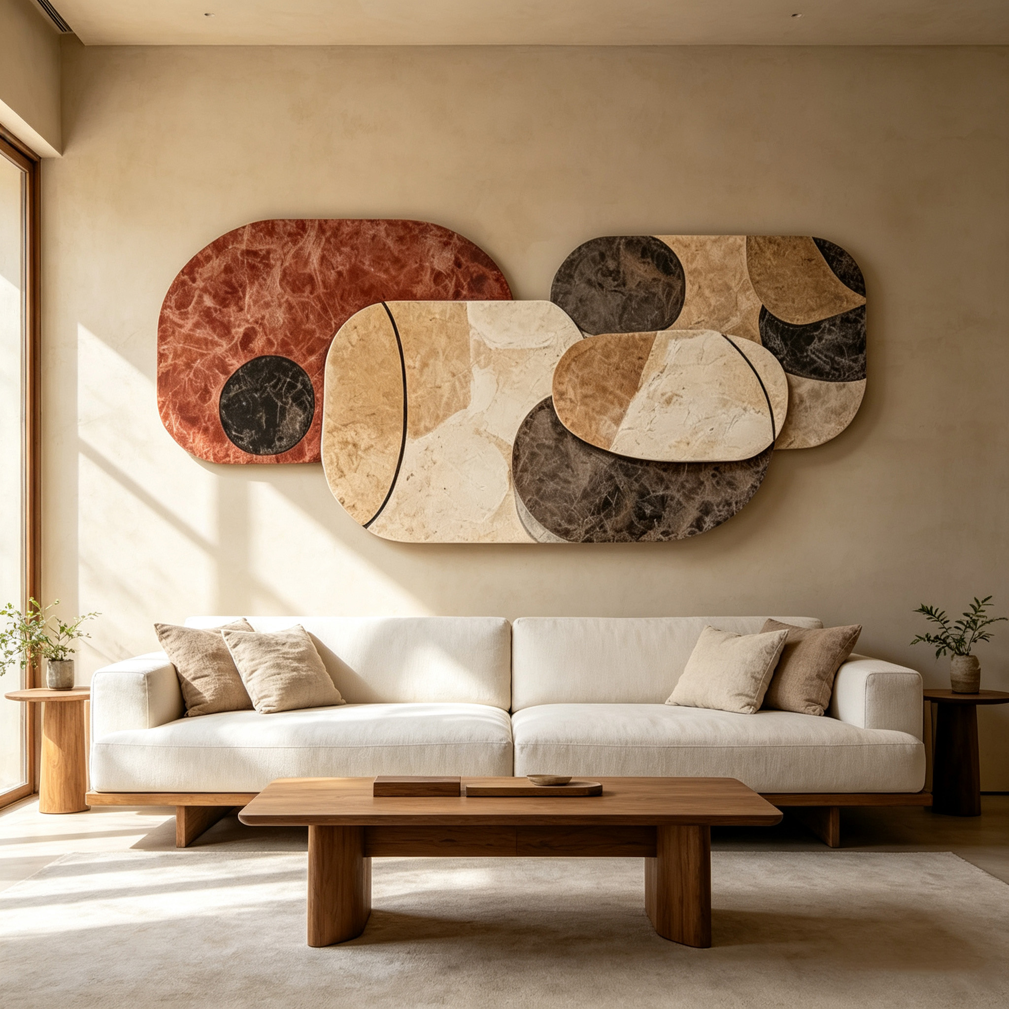 Large Abstract Wood Wall Art, Mid Century Modern Wooden Wall Sculpture, Bauhaus Geometric Wall Decor, 3D Japandi Wall Hanging