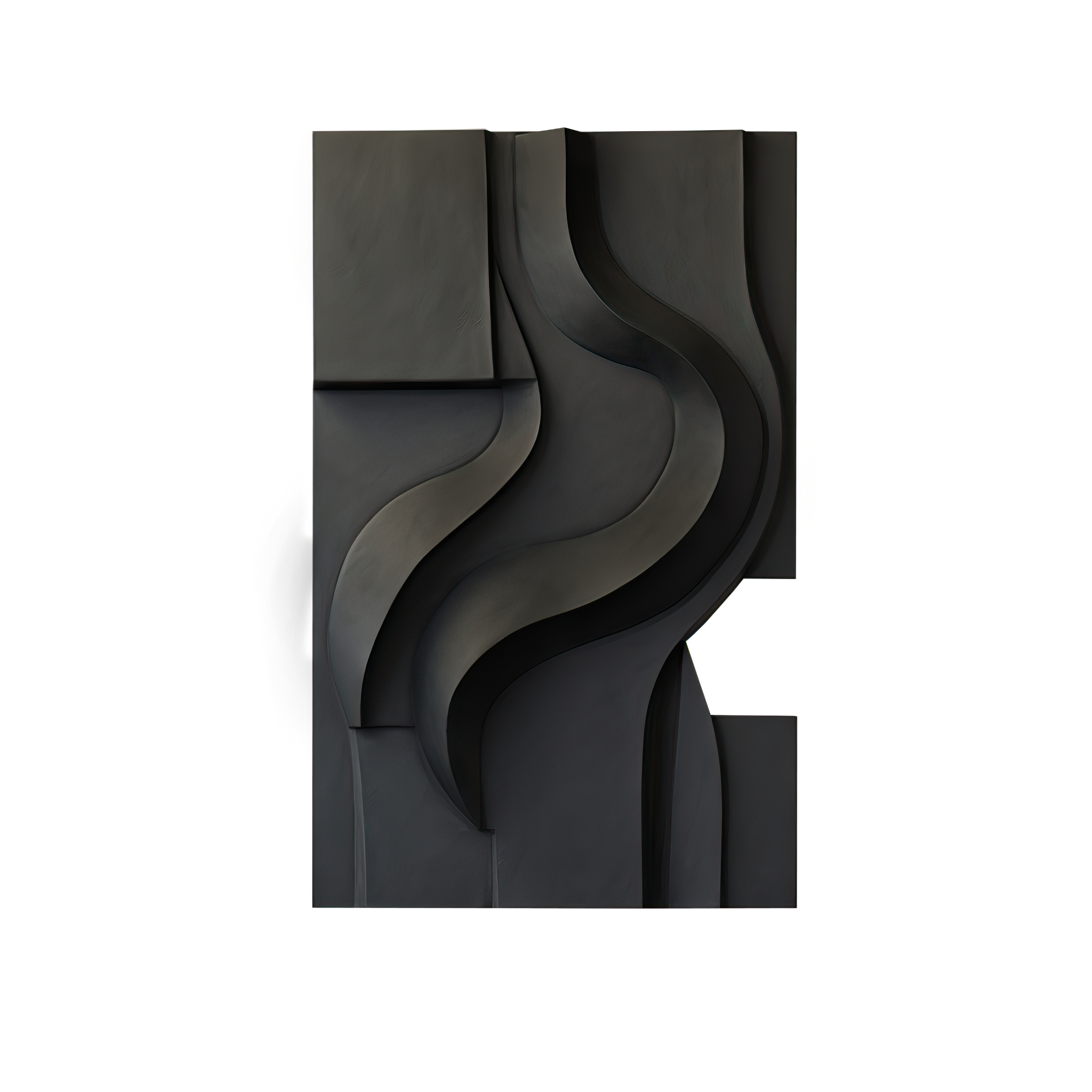 dark abstract wall art- sculpture- wood carving