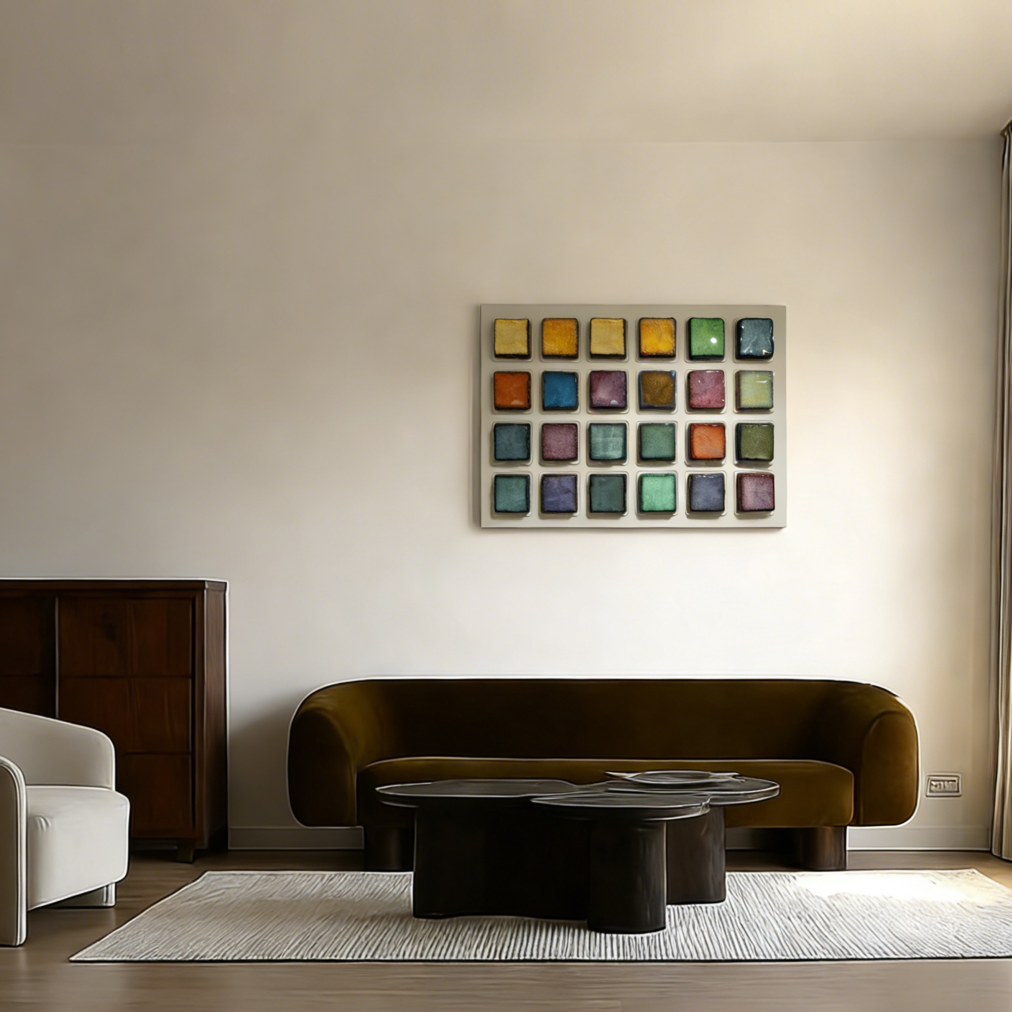 Large Ceramic Wall Art, Modern Geometric Abstract Sculpture, Textured Mixed Media Artwork, Luxury Contemporary Wall Decor