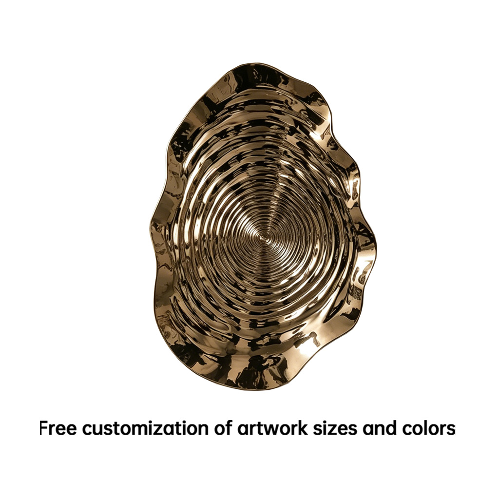 Large Metal Wall Art Sculpture, Modern Abstract Wall Decor, Bronze Metallic Wall Hanging, Contemporary Luxury Statement Art