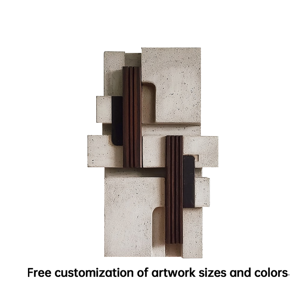 Abstract Wood Wall Art, Modern Minimalist 3D Geometric Wall Sculpture, Neutral Home Decor, Large Wooden Wall Panel,Living Room Statement Art