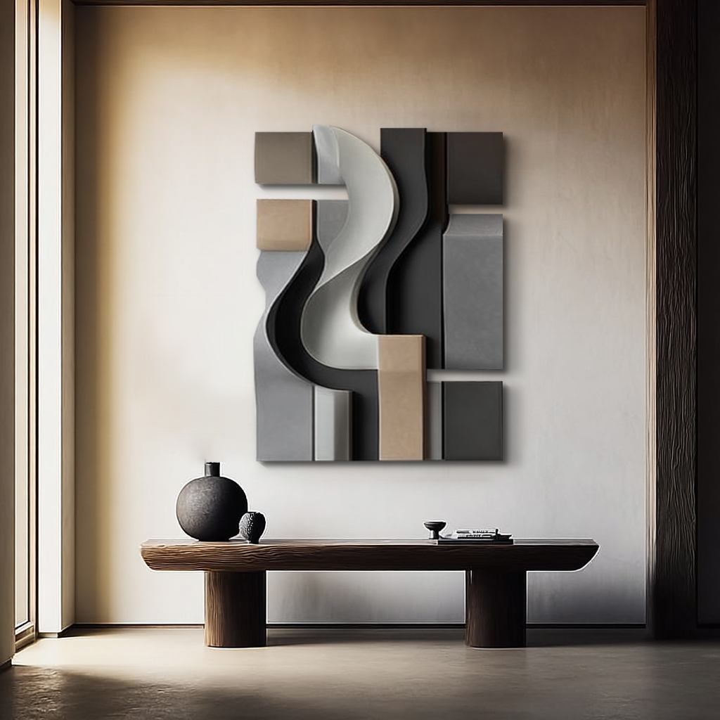3D Geometric Wall Sculpture: Abstract Modern Art, Custom Home Decor