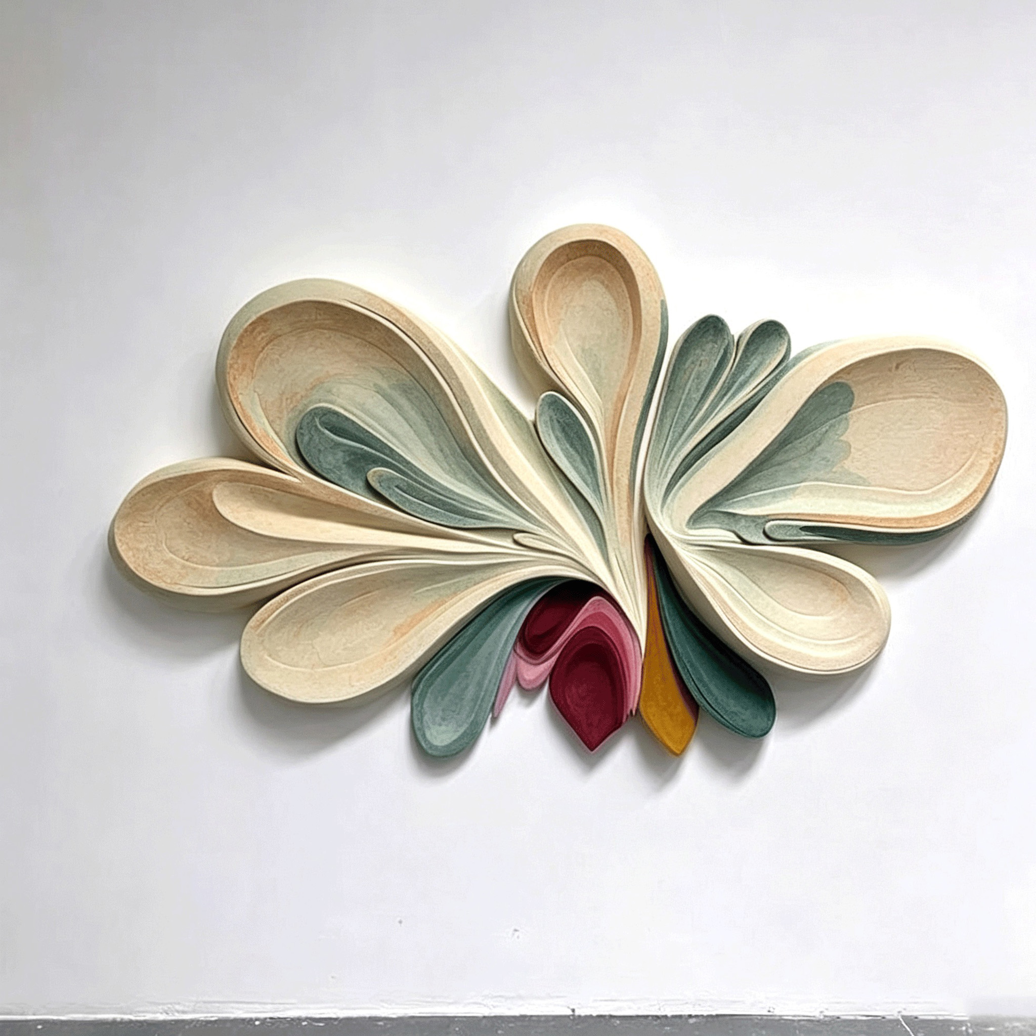Pastel Abstract Wooden Wall Art, 3D Sculptural Wood Wall Decor, Textured Boho Wall Hanging, Large Statement Wall Art, Modern Home Decor