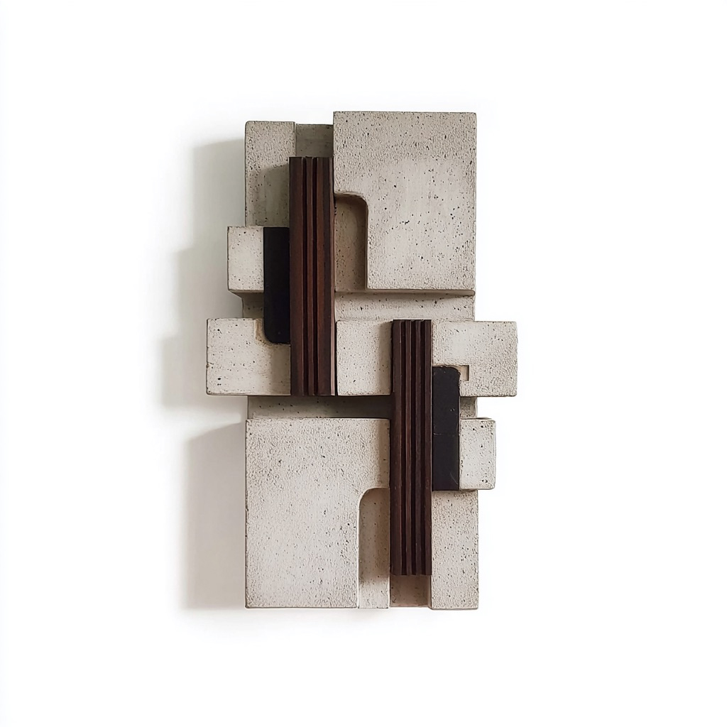 Abstract Wood Wall Art, Modern Minimalist 3D Geometric Wall Sculpture, Neutral Home Decor, Large Wooden Wall Panel,Living Room Statement Art