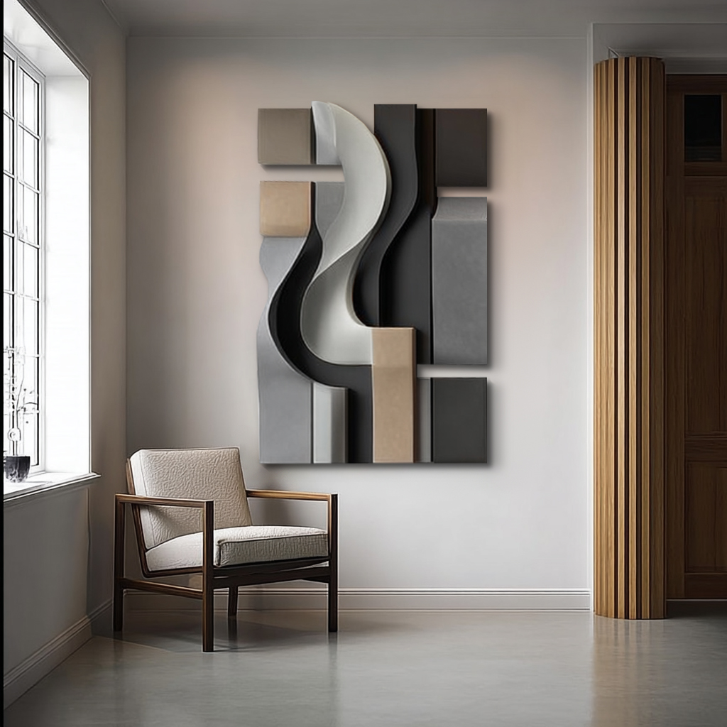 3D Geometric Wall Sculpture: Abstract Modern Art, Custom Home Decor