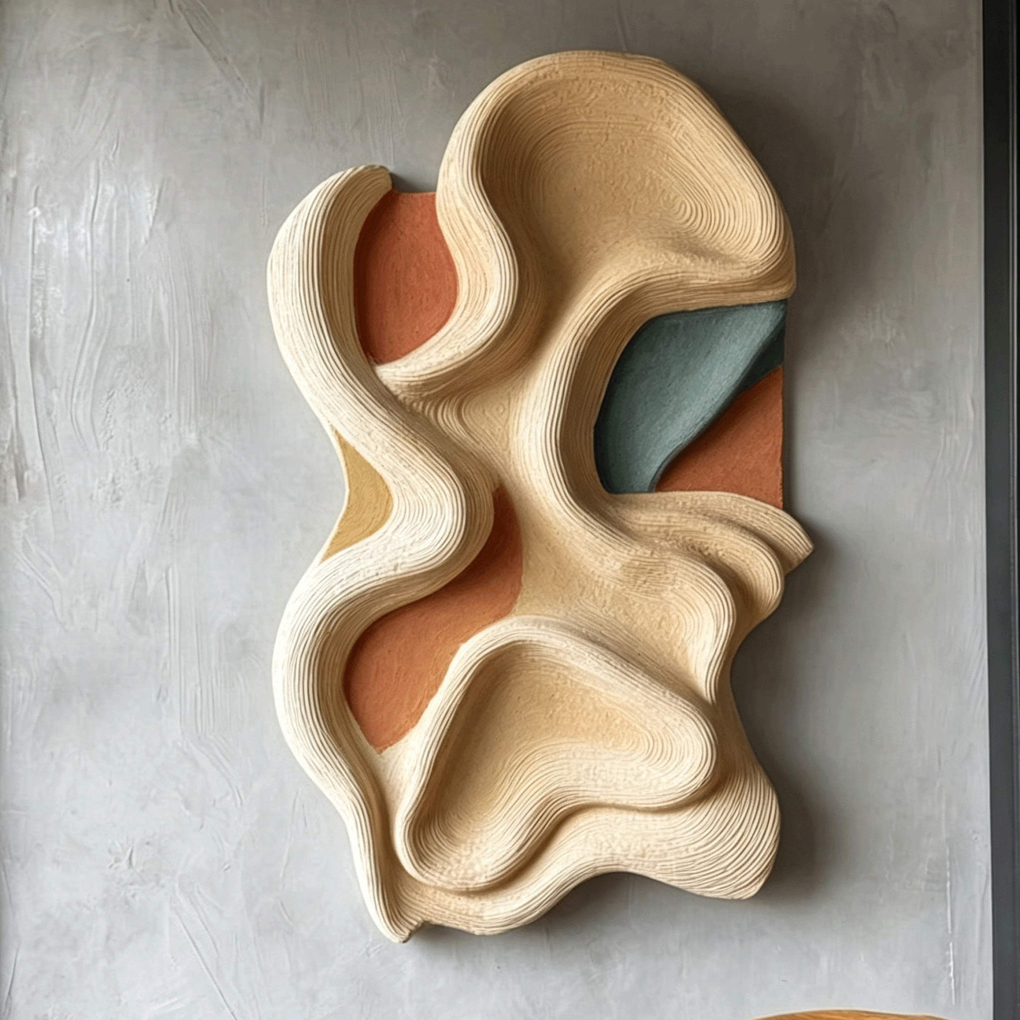 Large Abstract Wood Wall Art, Organic Modern Wall Sculpture, 3D Carved Wood Panel, Japandi Decor, Statement Wall Hanging