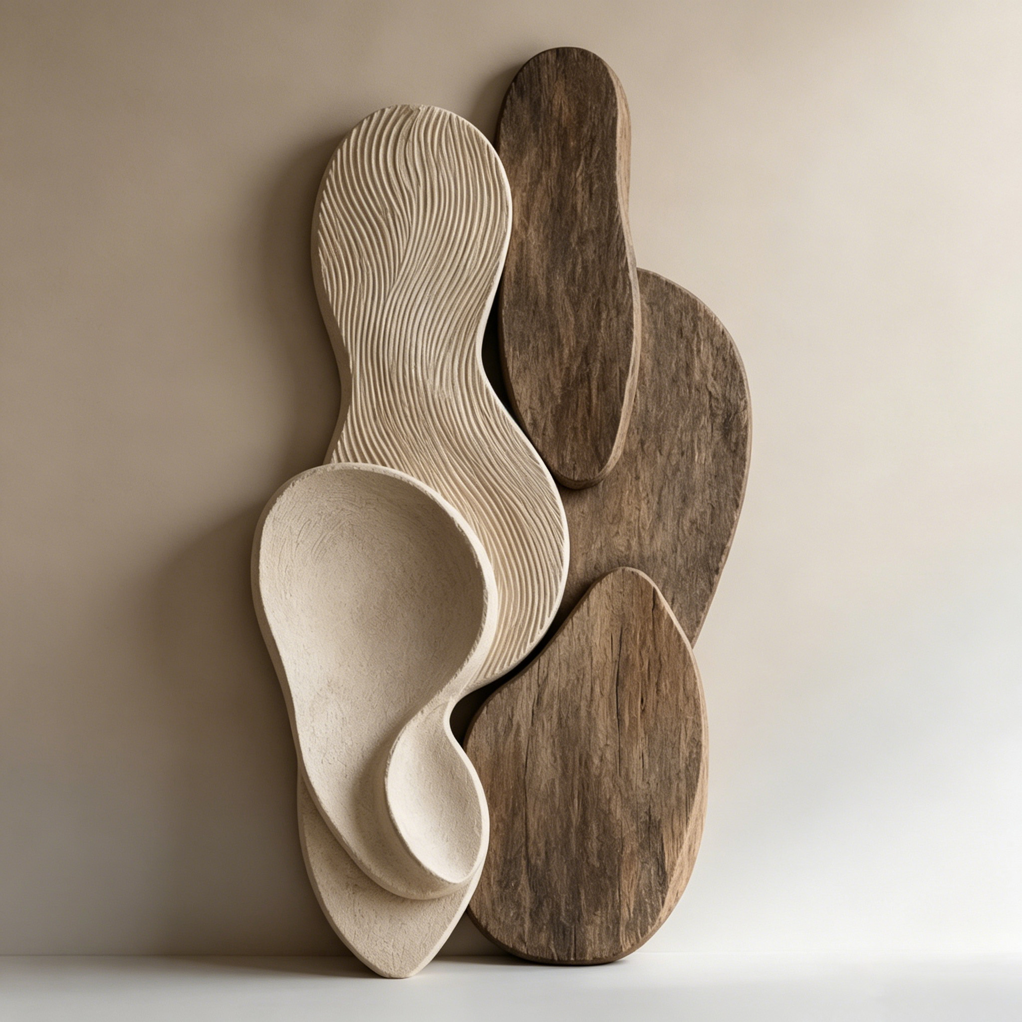 Organic Modern Wood Wall Art, Abstract Wood Sculpture, Japandi Wall Decor, Minimalist Wooden Relief Art, Contemporary Wall Hanging