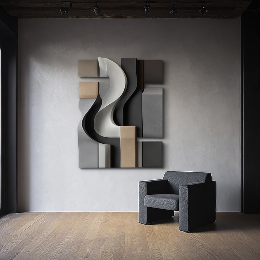 3D Geometric Wall Sculpture: Abstract Modern Art, Custom Home Decor