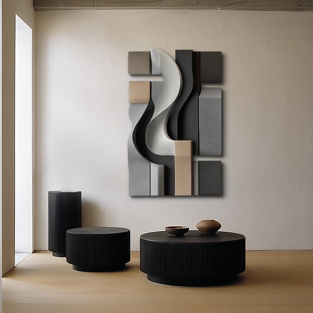3D Geometric Wall Sculpture: Abstract Modern Art, Custom Home Decor