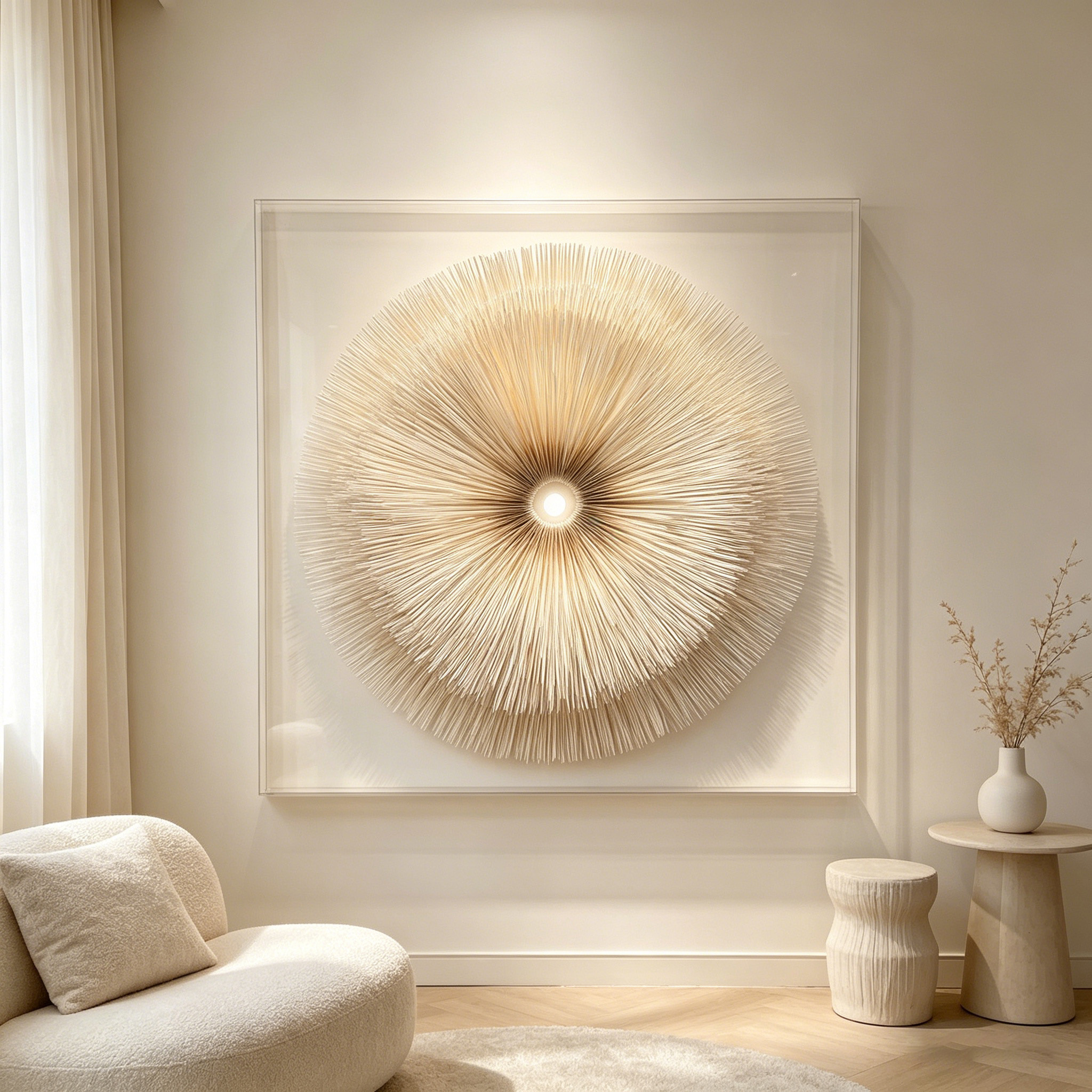 Handmade Paper Sculpture Wall Art, Minimalist 3D Paper Relief Artwork, Modern Neutral Shadow Box Decor, Textured Contemporary Wall Hanging
