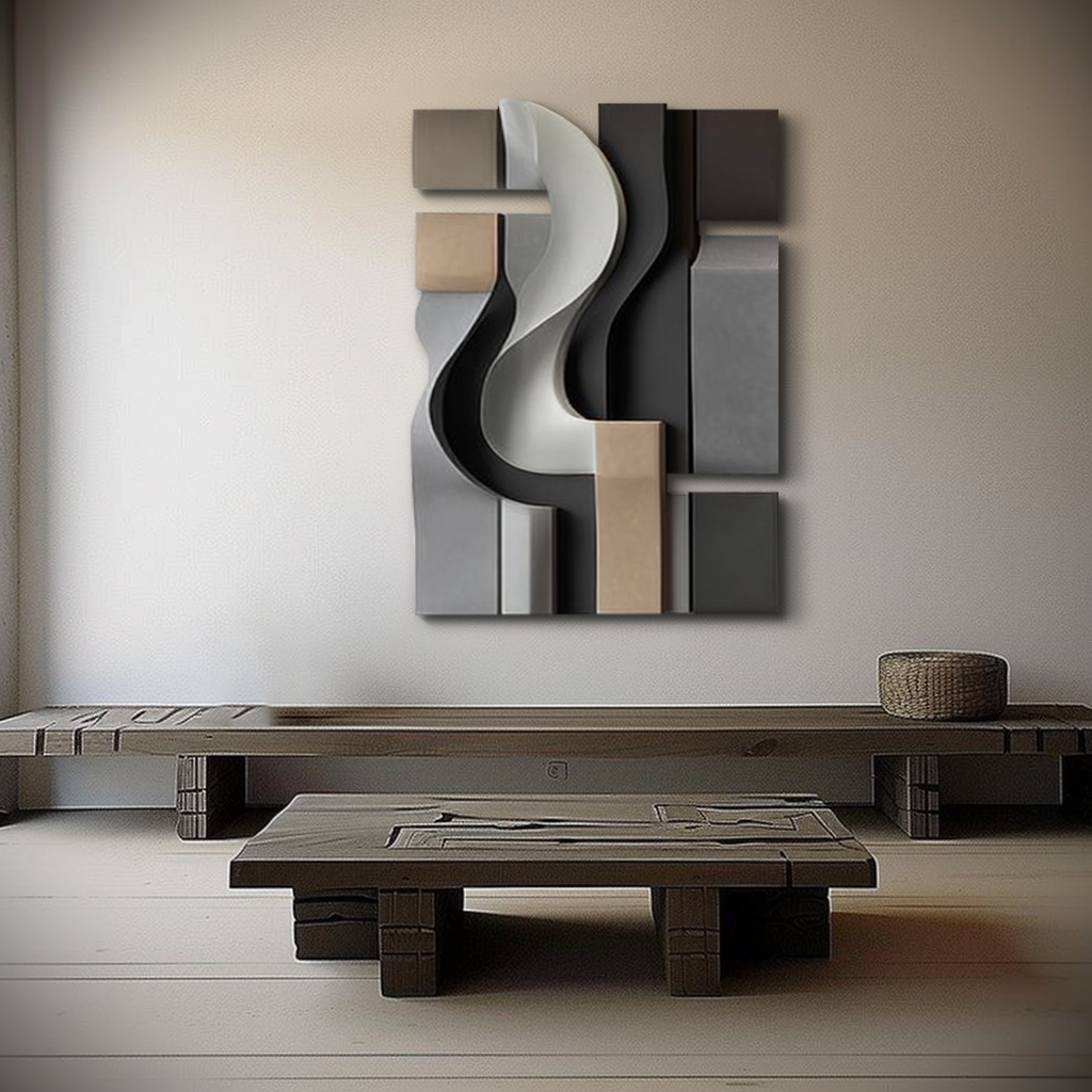 3D Geometric Wall Sculpture: Abstract Modern Art, Custom Home Decor