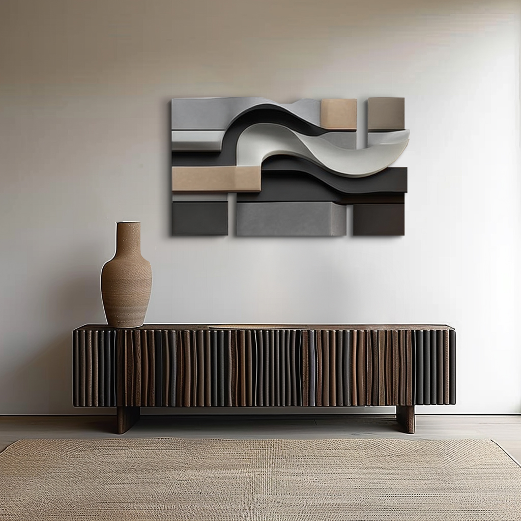 3D Geometric Wall Sculpture: Abstract Modern Art, Custom Home Decor