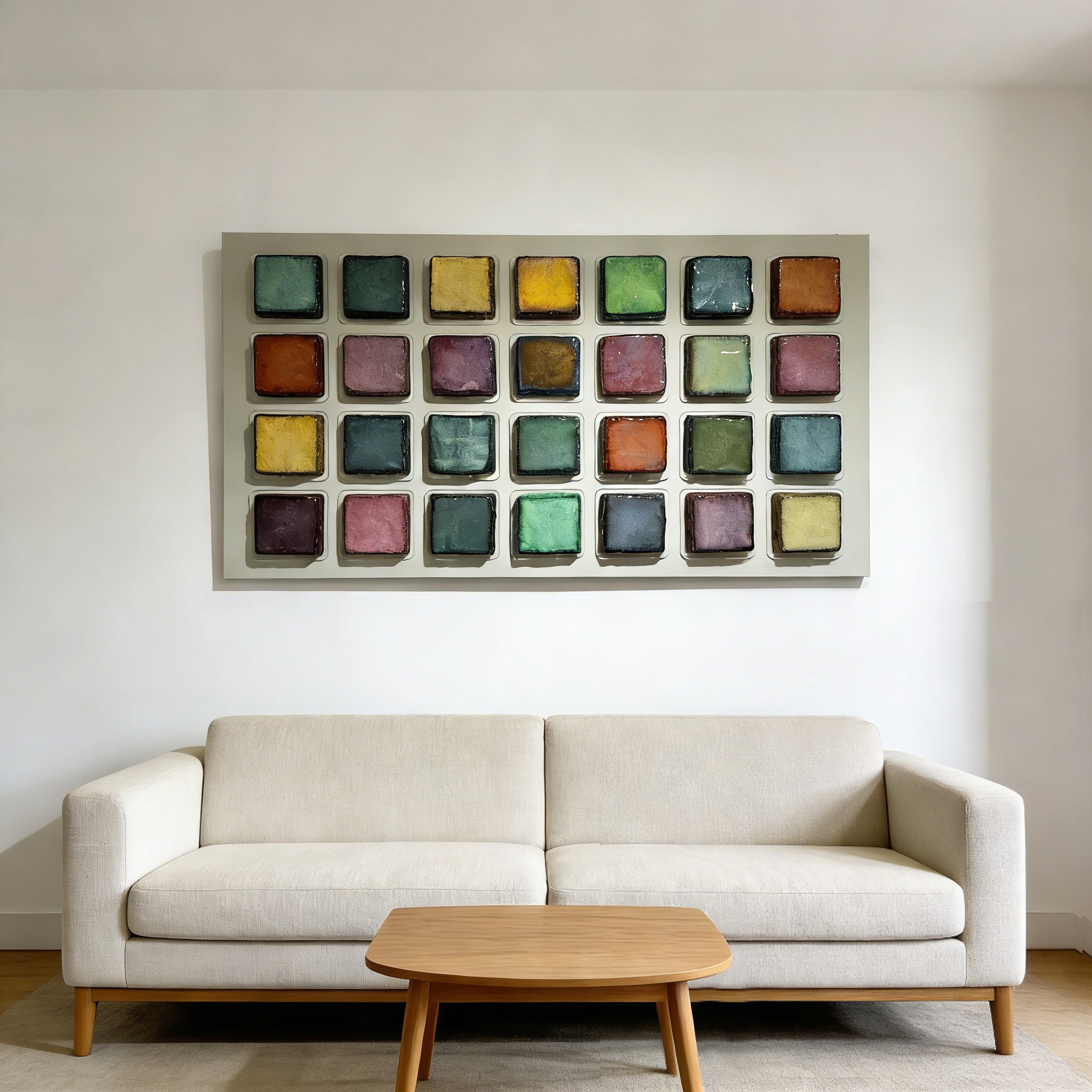 Large Ceramic Wall Art, Modern Geometric Abstract Sculpture, Textured Mixed Media Artwork, Luxury Contemporary Wall Decor