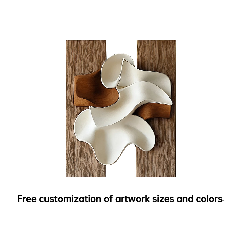 Large Abstract Wood Wall Art, 3D Wood Sculpture, Organic Wave Wall Decor, Modern Japandi Wooden Artwork