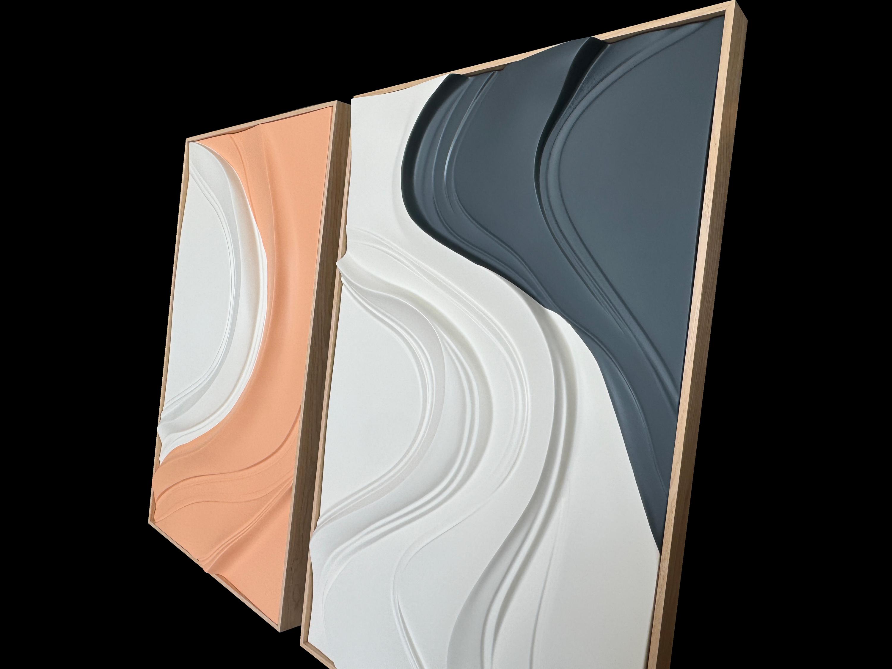 Wave Shaped 3D Wall Art – Vibrant Abstract Wooden Sculpture | Textured Modern Home Decor | Bold Color Contrast & Geometric Patterns