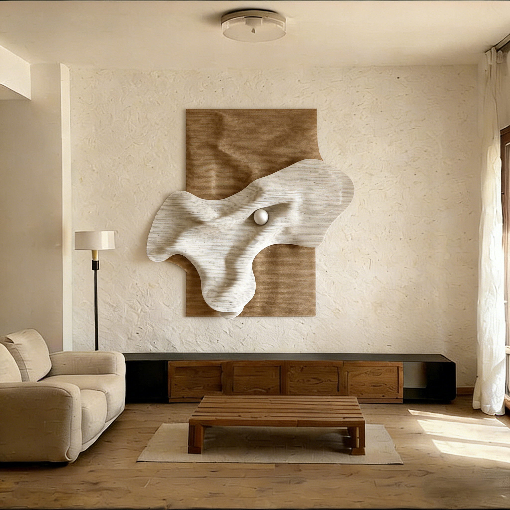 3D Sculptural Wall Art, Abstract Organic Wall Decor, Minimalist Neutral Wall Art, Textured Wall Sculpture, Modern Home Decor