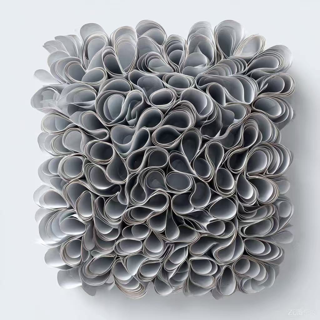 Handmade 3D Paper Sculpture Wall Art, Abstract Textured Paper Relief, Minimalist Modern Wall Decor, Scandinavian Home Decoration Gift
