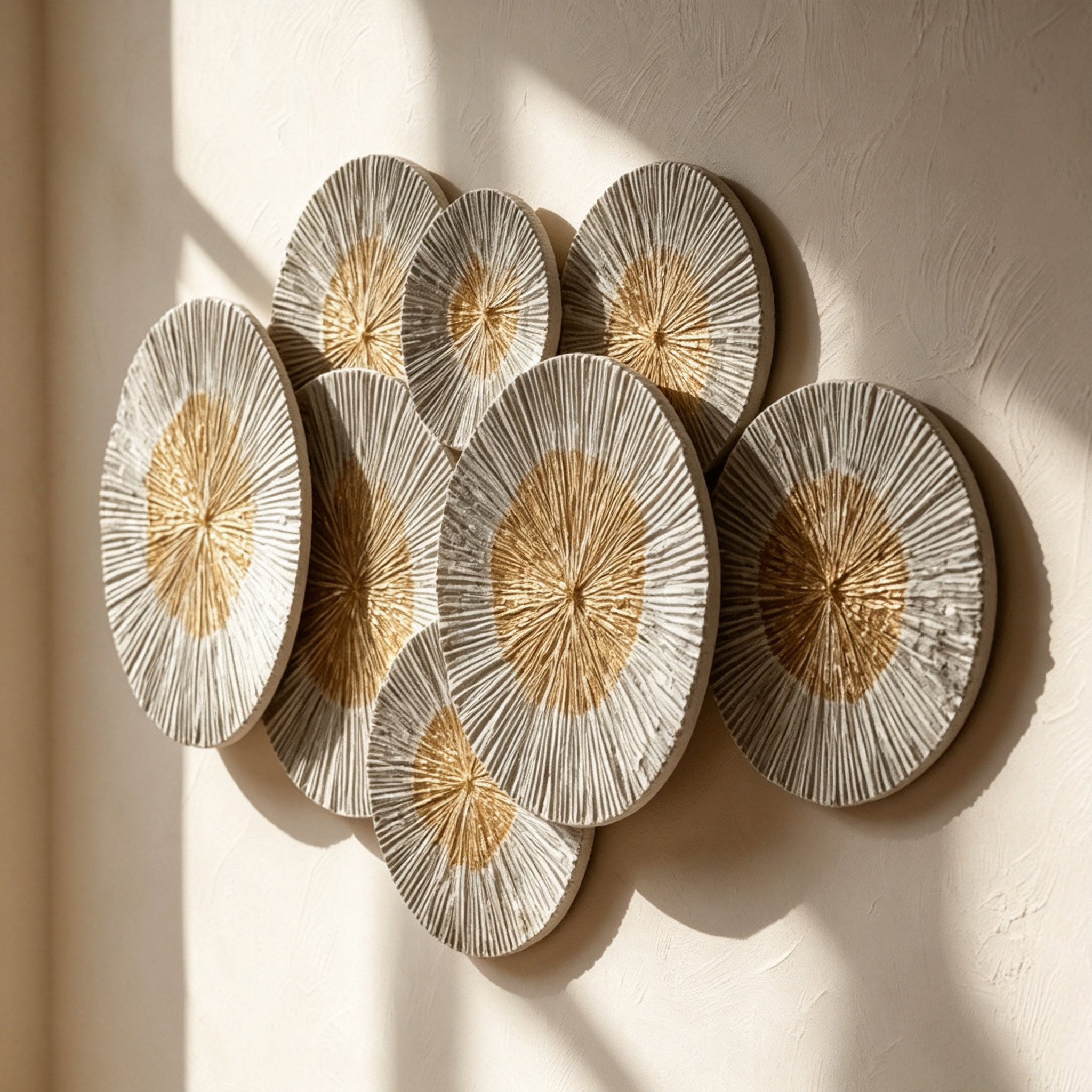 Large Modern Wood Wall Art, Hand Carved Abstract Wall Sculpture, Natural Wooden Circle Decor, Japandi Living Room Wall Hanging