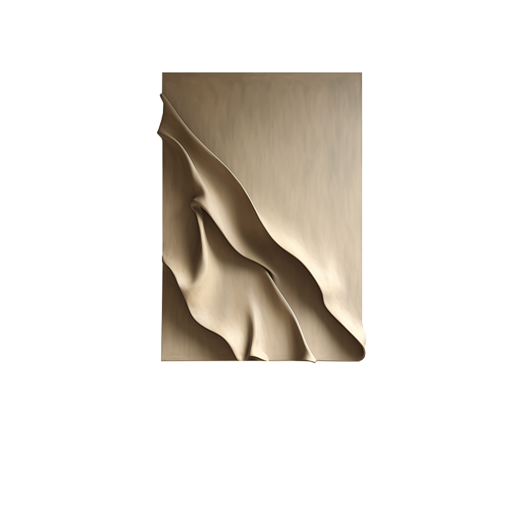 light yellow textured wall art- wood carving