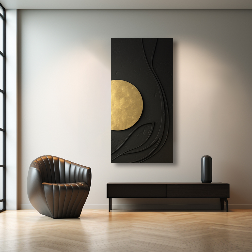 Decorative wall art-line with semicircle