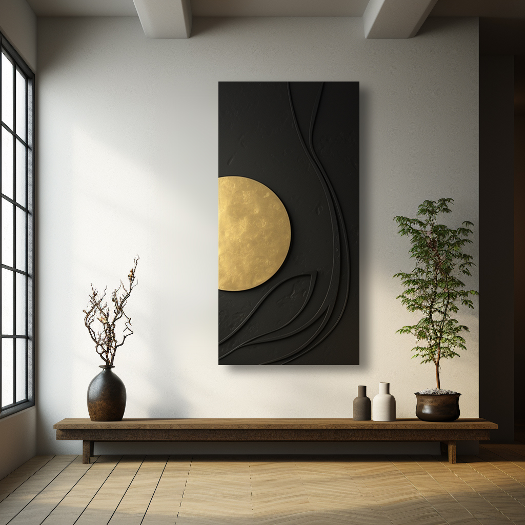 Decorative wall art-line with semicircle