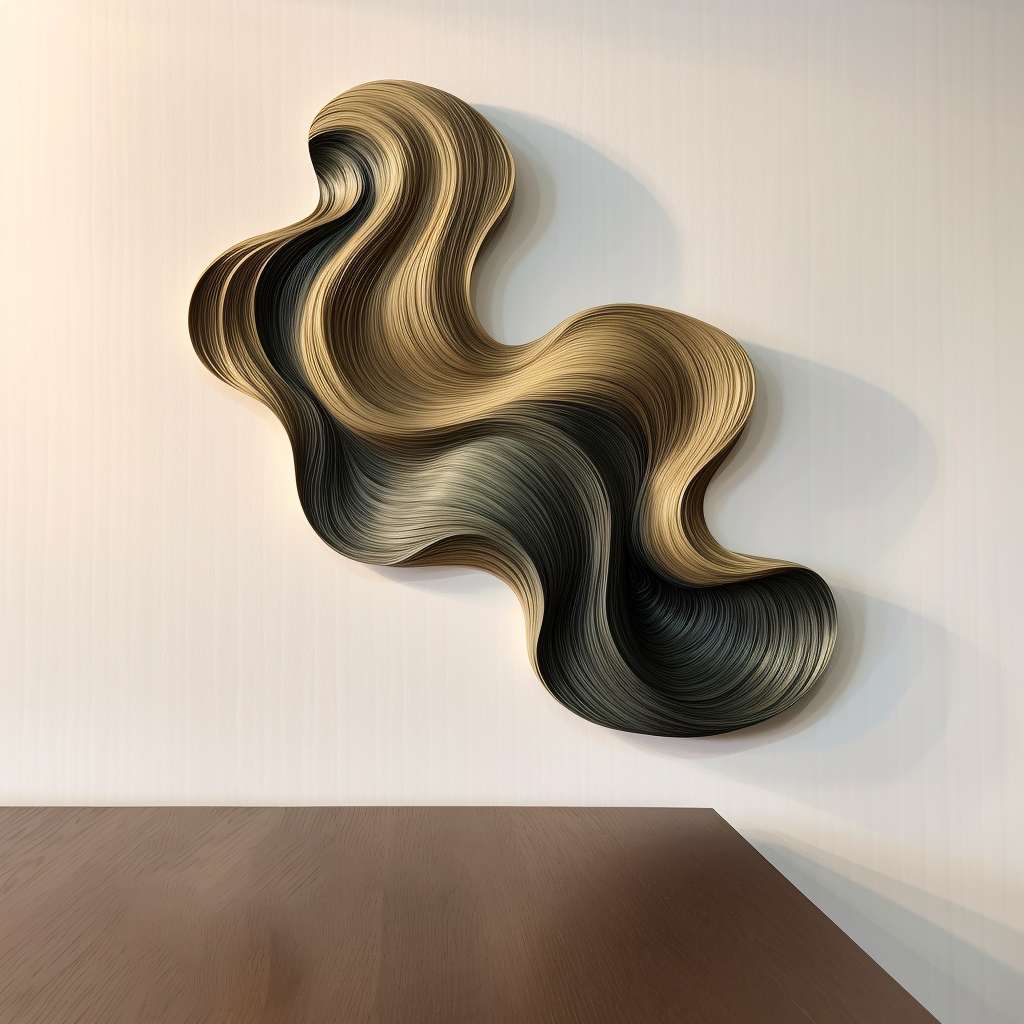 3D Wood Wave Wall Art: Modern Minimalist Sculpture