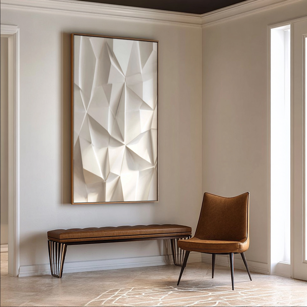 3D Geometric Wood Wall Art: Modern Minimalist Sculpture