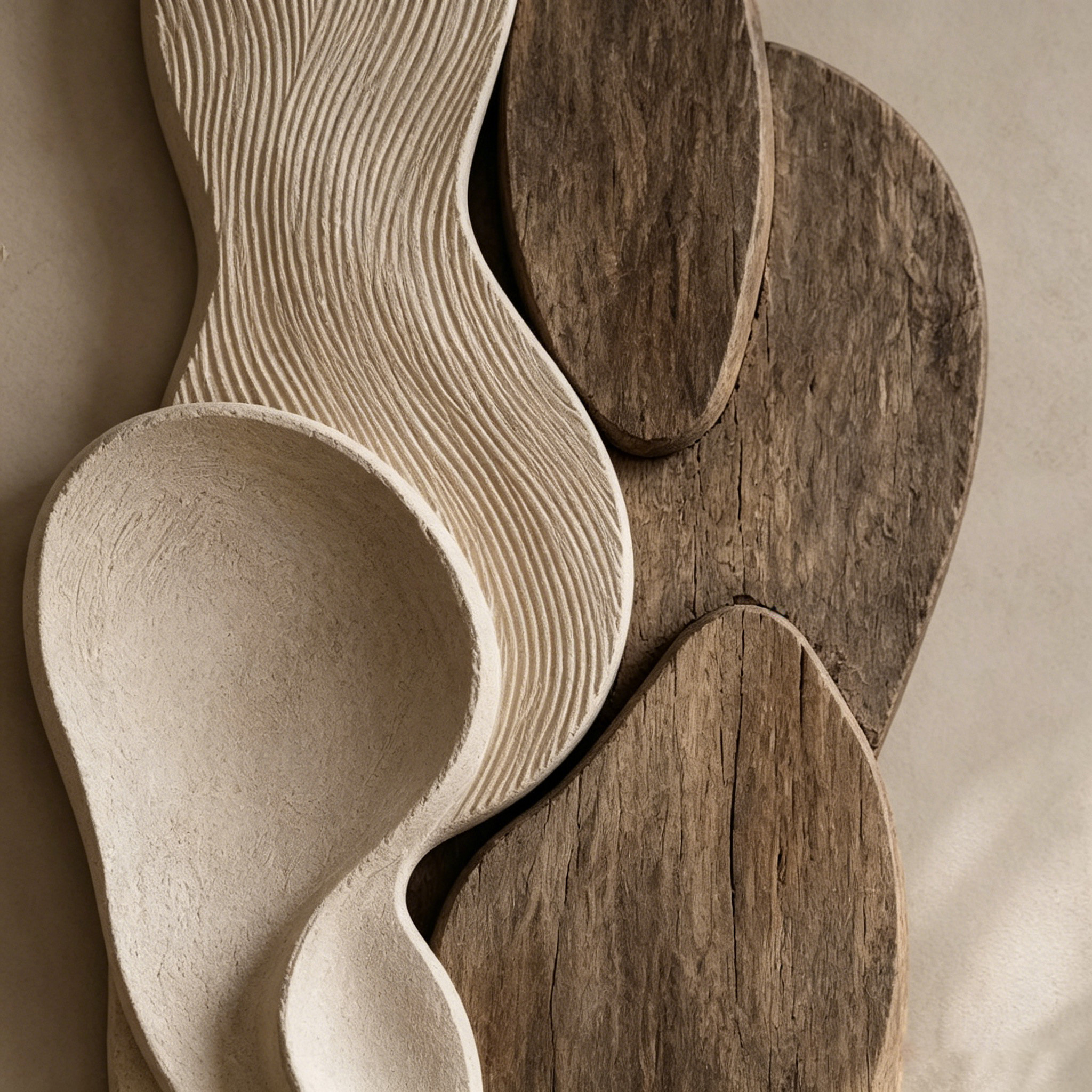 Organic Modern Wood Wall Art, Abstract Wood Sculpture, Japandi Wall Decor, Minimalist Wooden Relief Art, Contemporary Wall Hanging