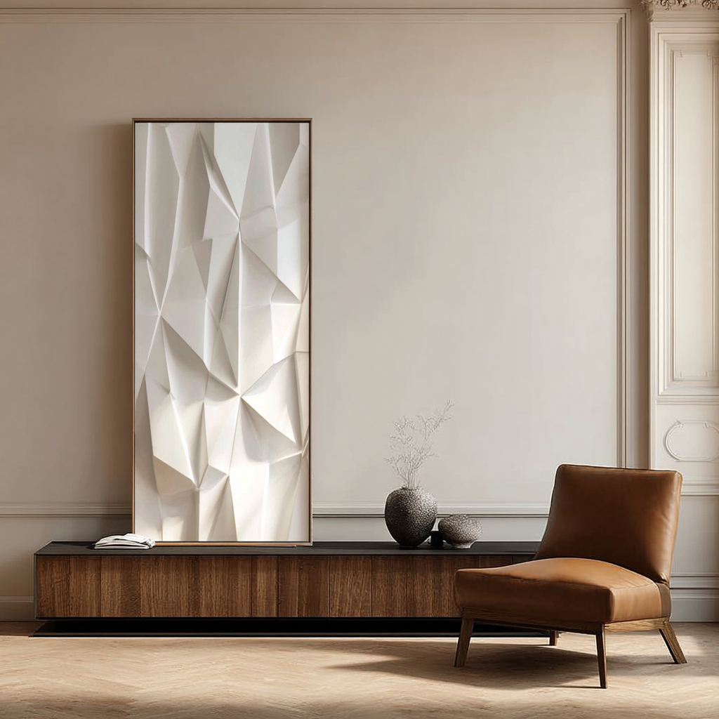 3D Geometric Wood Wall Art: Modern Minimalist Sculpture