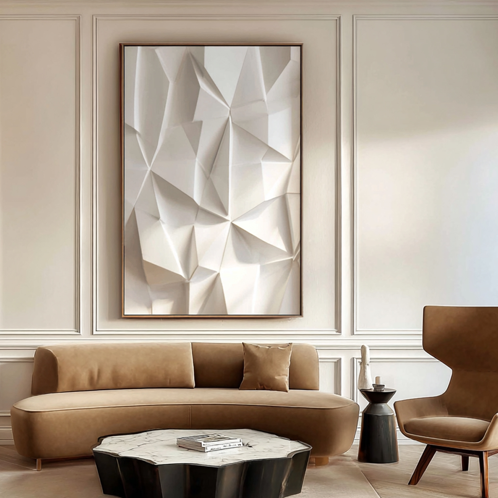 3D Geometric Wood Wall Art: Modern Minimalist Sculpture