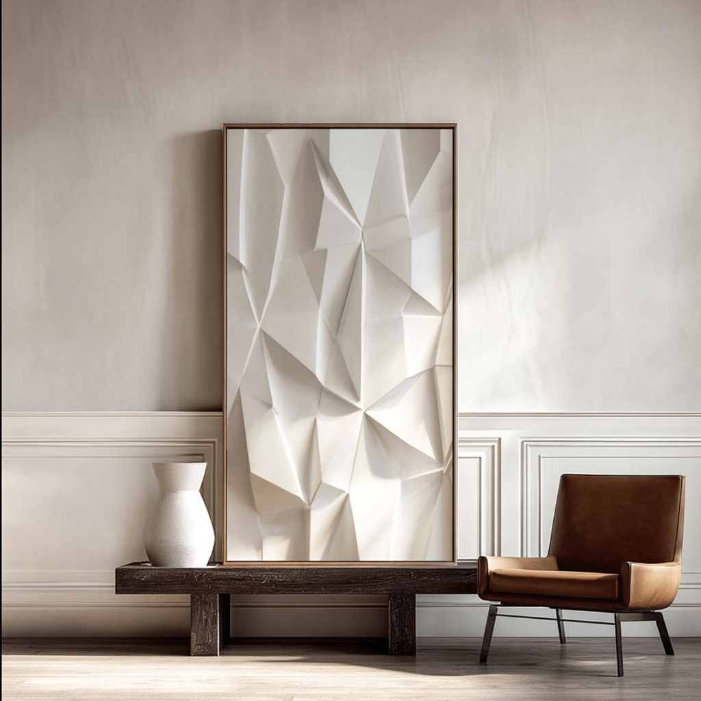 3D Geometric Wood Wall Art: Modern Minimalist Sculpture