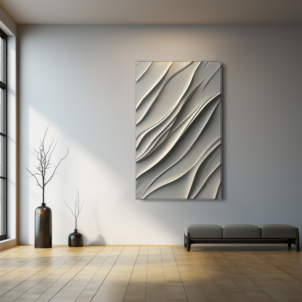 Wavy decorative art wall-textured carved panel