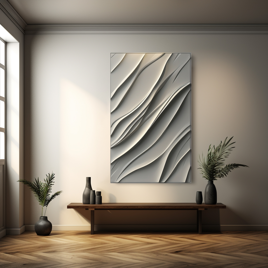 Wavy decorative art wall-textured carved panel