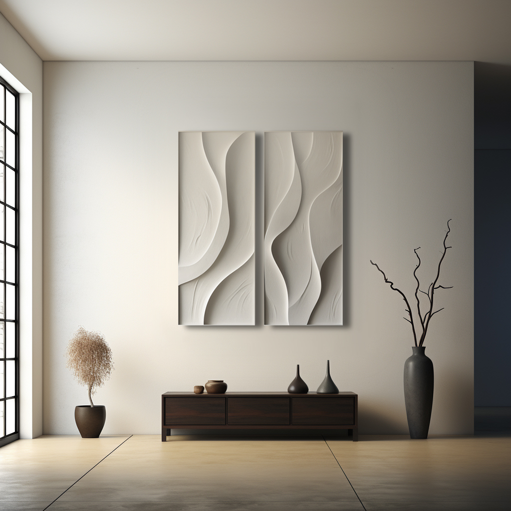Combined ripple style decorative wall art-textured board