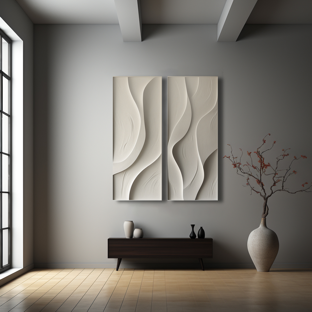 Combined ripple style decorative wall art-textured board