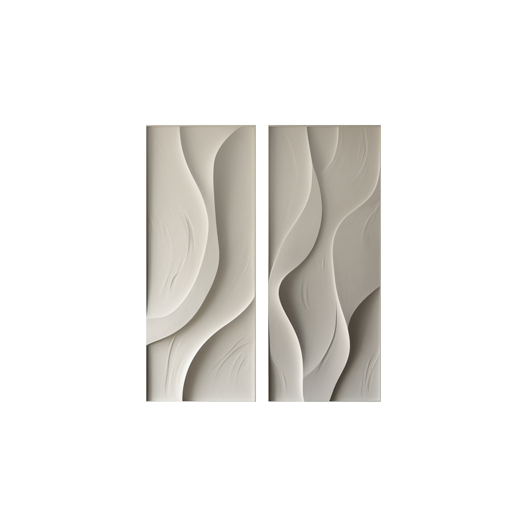 Combined ripple style decorative wall art-textured board