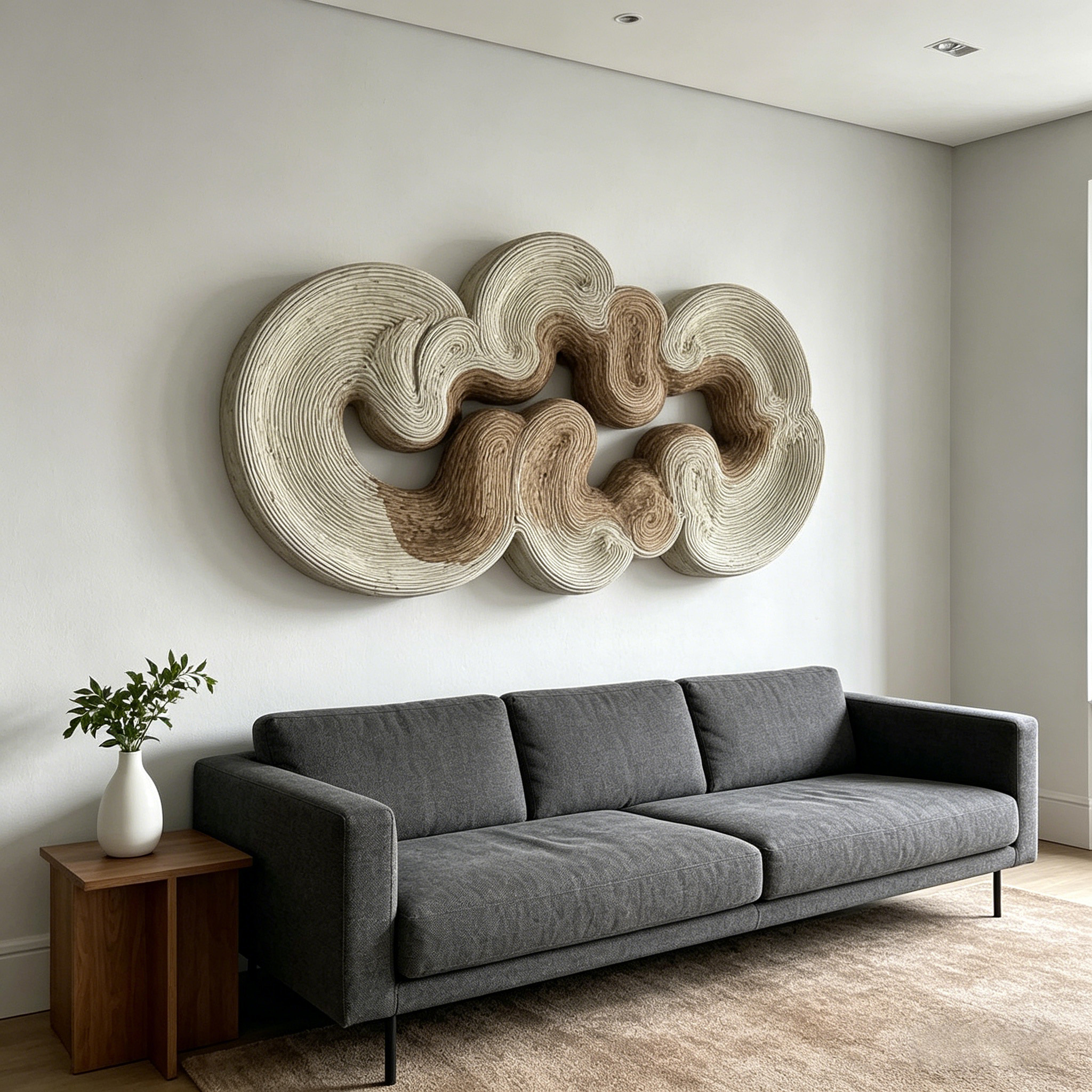 Abstract Wood Wall Art, Organic Wooden Wall Sculpture, Handmade 3D Wall Decor, Neutral Textured Wall Art, Modern Minimalist Wall Hanging