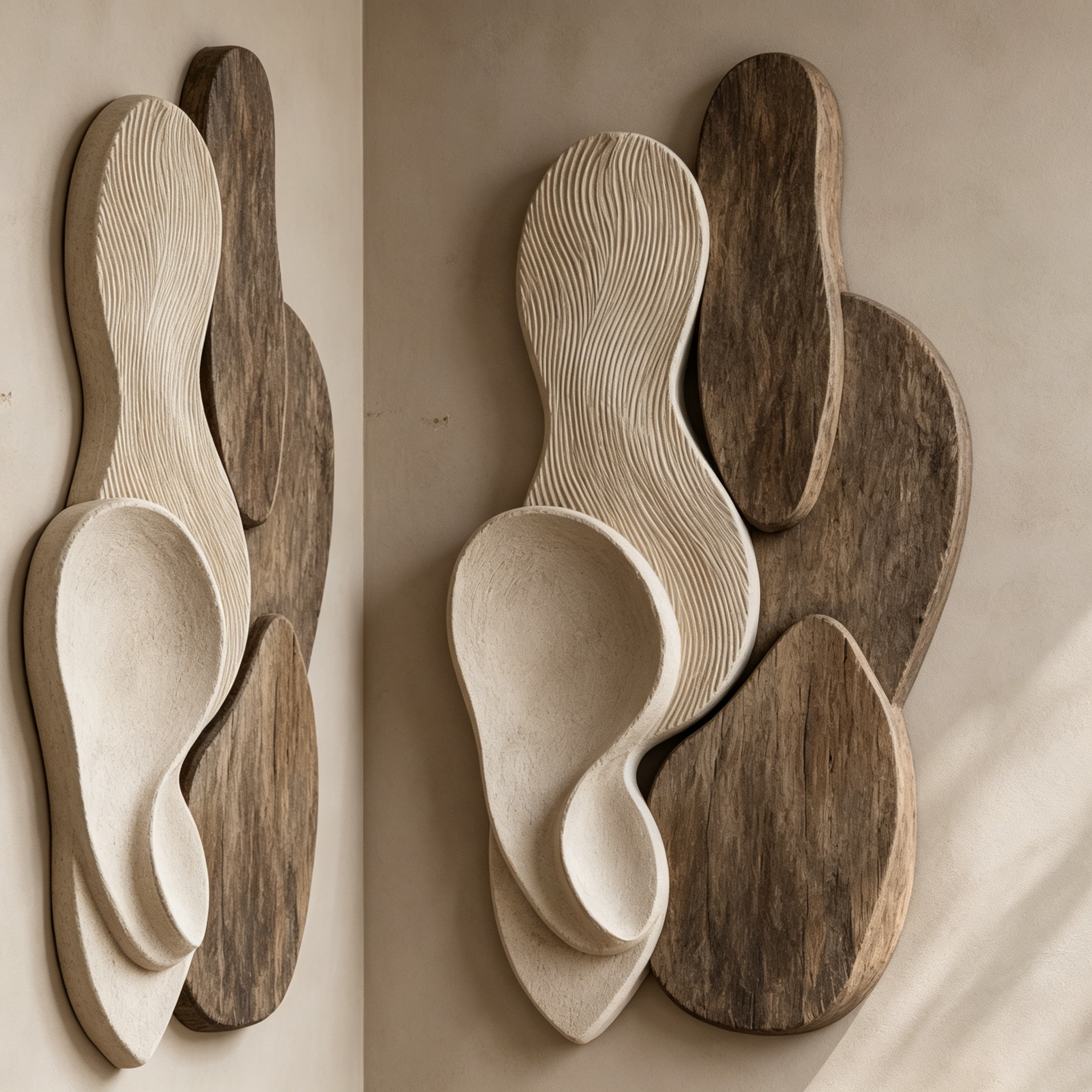 Organic Modern Wood Wall Art, Abstract Wood Sculpture, Japandi Wall Decor, Minimalist Wooden Relief Art, Contemporary Wall Hanging