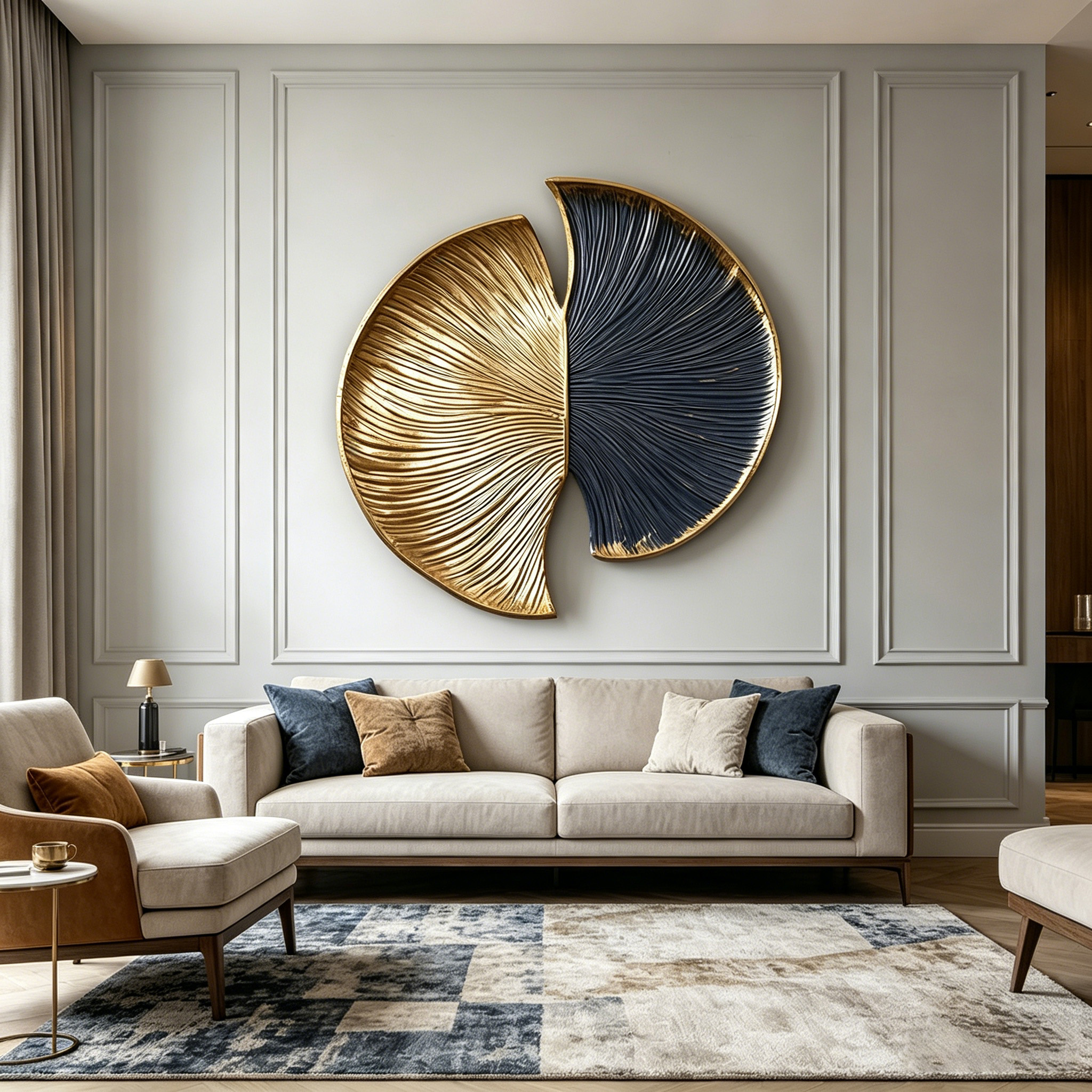 Large Wood Wall Sculpture, Abstract Carved Wood Art, Black Gold Wall Decor, Organic Modern Wall Hanging, Luxury Statement Piece